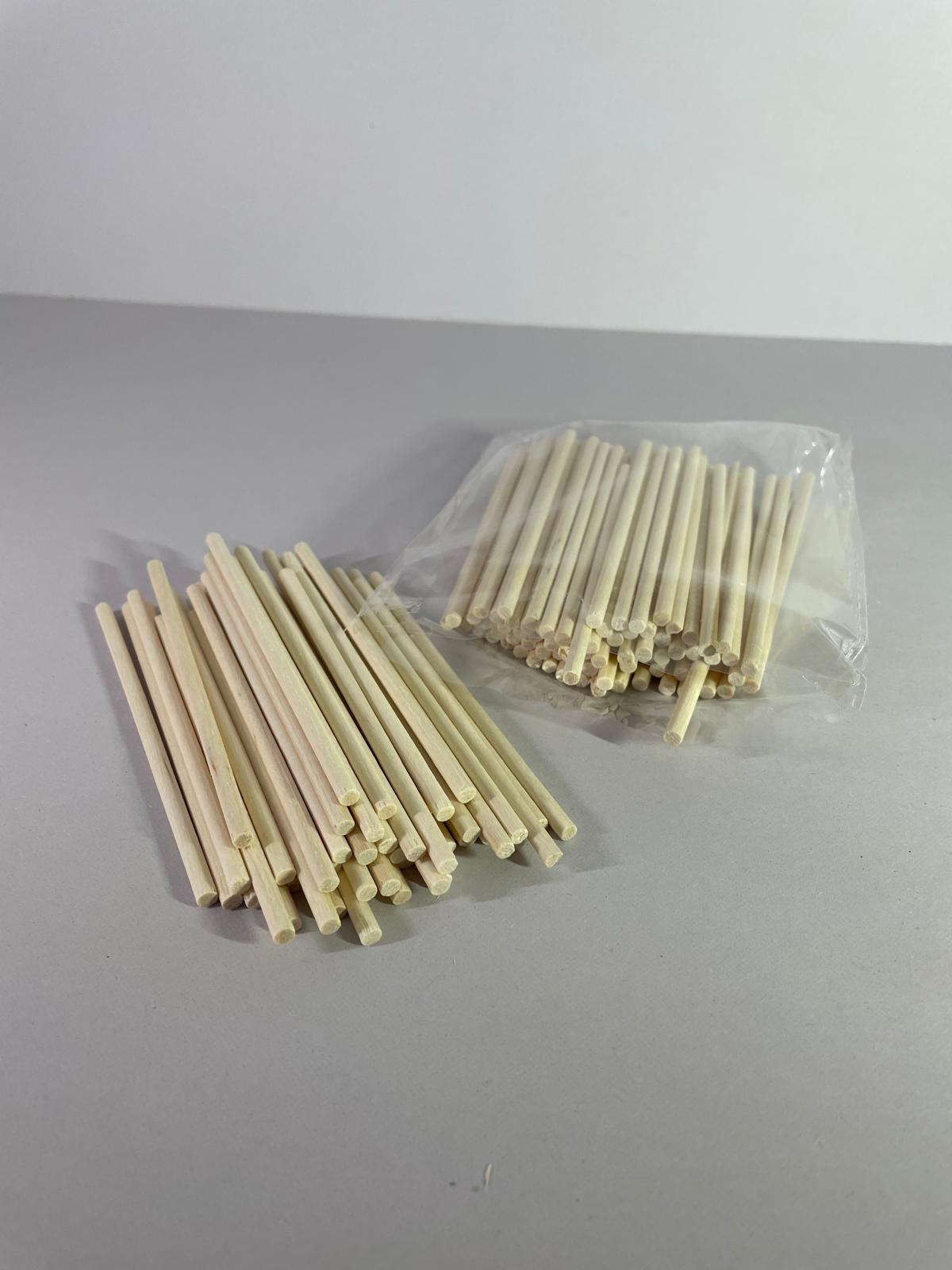 Bețișoare Rotunde de Culoare Naturală pentru Creații Ø0.4x10cm - 120buc