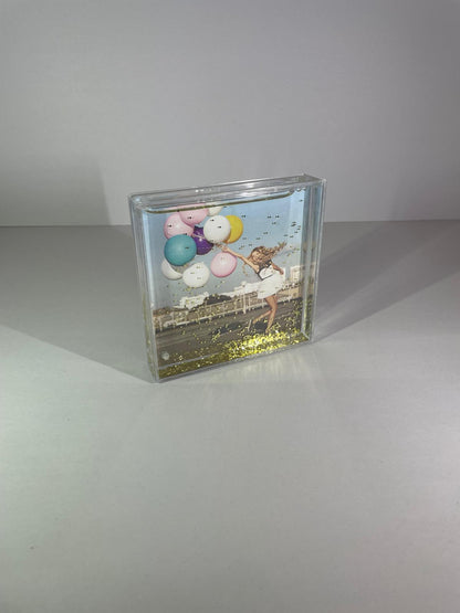Ramă Foto Decorativă Transparență Glitter Auriu 10x10cm