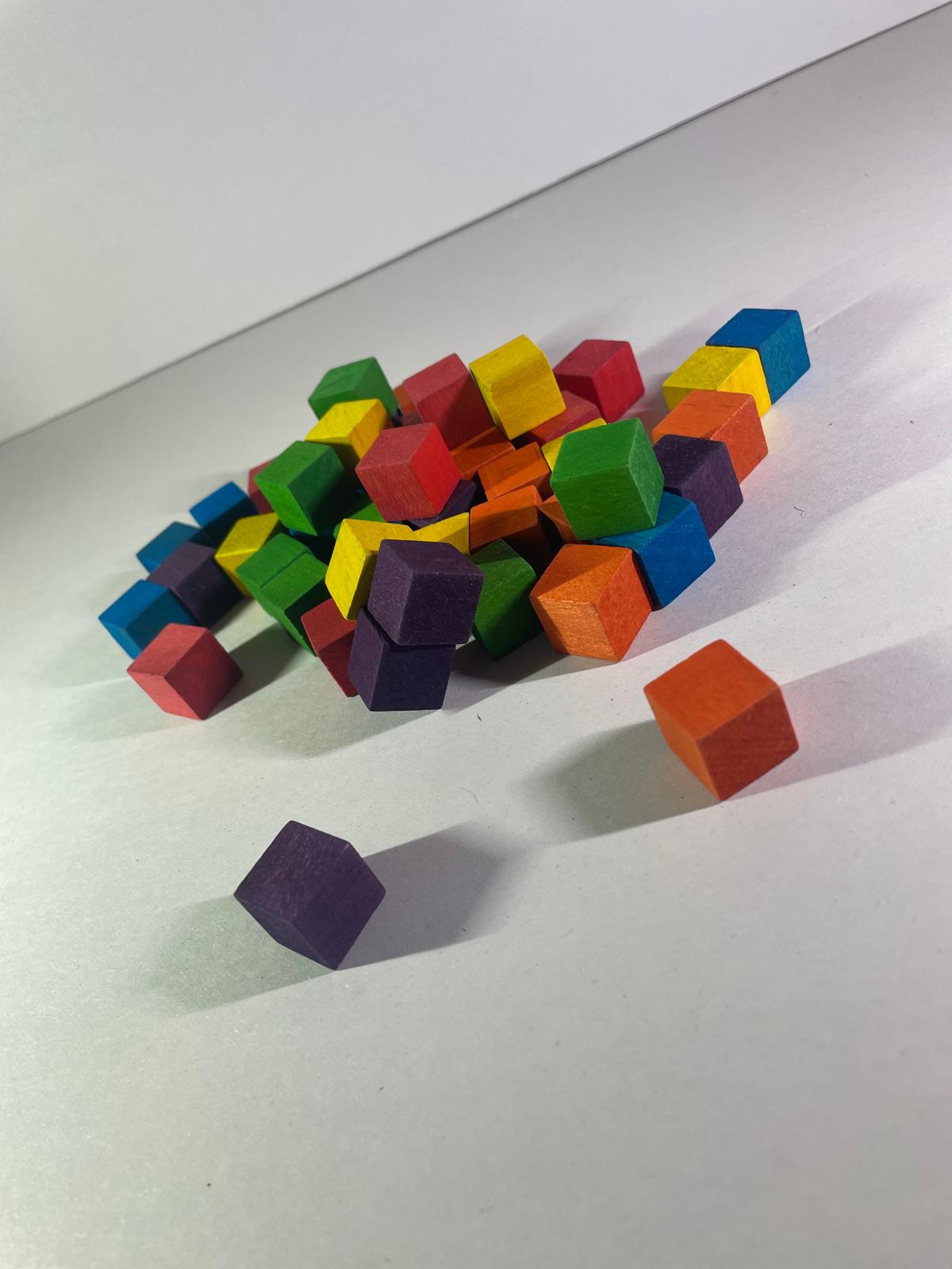 Cuburi Colorate pentru Creații 1.5x1.5cm - 49buc
