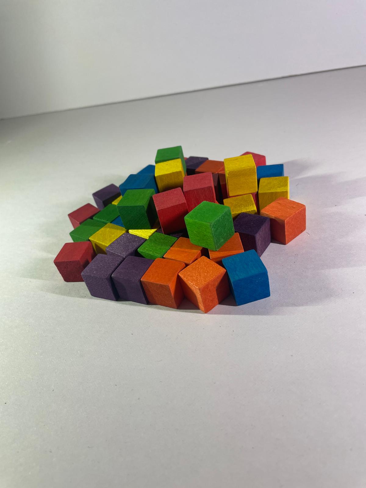 Cuburi Colorate pentru Creații 1.5x1.5cm - 49buc