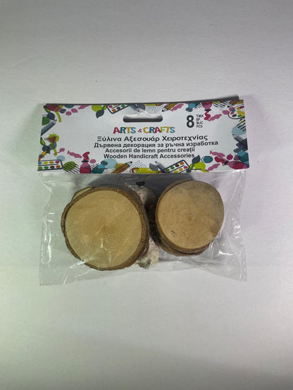Set Rondele din Lemn pentru Creații DIY 5,5cm-6,5cm - 8buc